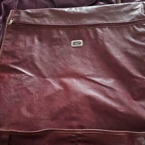 Vintage Samsonite Burgundy Garment Bag with Metal Logo Plate